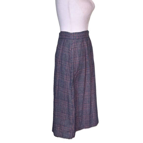 Junior Wool Blend Plaid A-Line Midi Skirt Classic Academia Preppy Tailored 11/12 - Picture 4 of 8